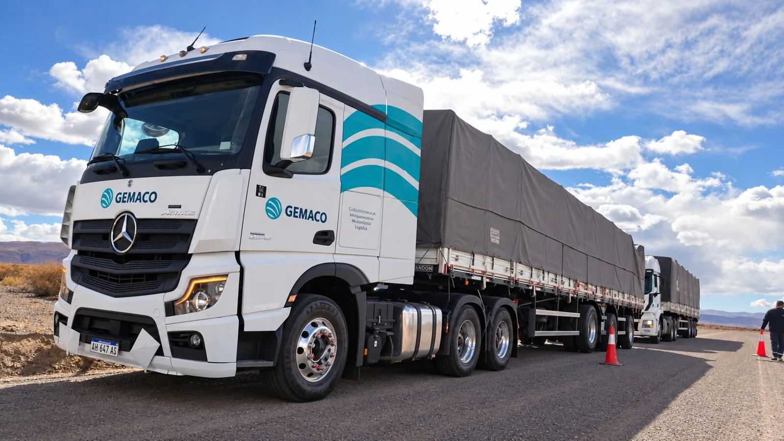 Camión Gemaco con semirremolque baranda y lona